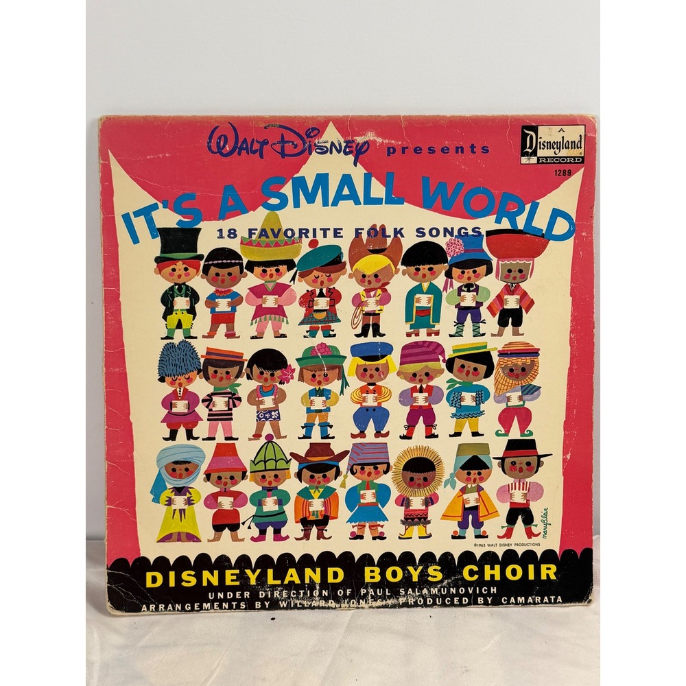 Walt Disney It's A Small World Vinyl LP Disneyland Boys Choir 1289 Mary Blair